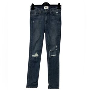 🆕 PAIGE Hoxton Crop Rollup High Rise Skinny Distressed Jeans
